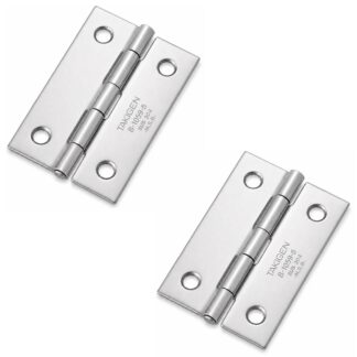 2 piezas de bisagra atornillada de alta calidad, fabricadas en acero inoxidable SUS304, capacidad de carga: 4,5 kg (10 lbs), 38 mm (1-1/2"), B-1059-5. Bisagra plana robusta para puertas de máquina, escotillas de mantenimiento y mucho más, por TAKIGEN (Japón)