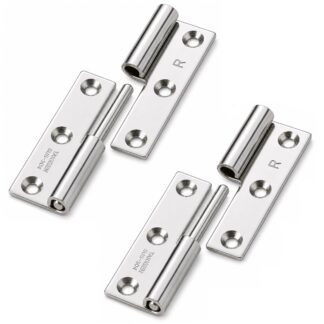 Bisagra de póster de alta calidad de 2 piezas, fabricada en acero inoxidable SUS304, capacidad de carga: 7 kg (16 lbs), 50 mm (1-31/32"), versión: derecha, B-1004-3-R. Bisagra robusta de elevación para puertas, escotillas de mantenimiento y mucho más, por TAKIGEN (Japón)