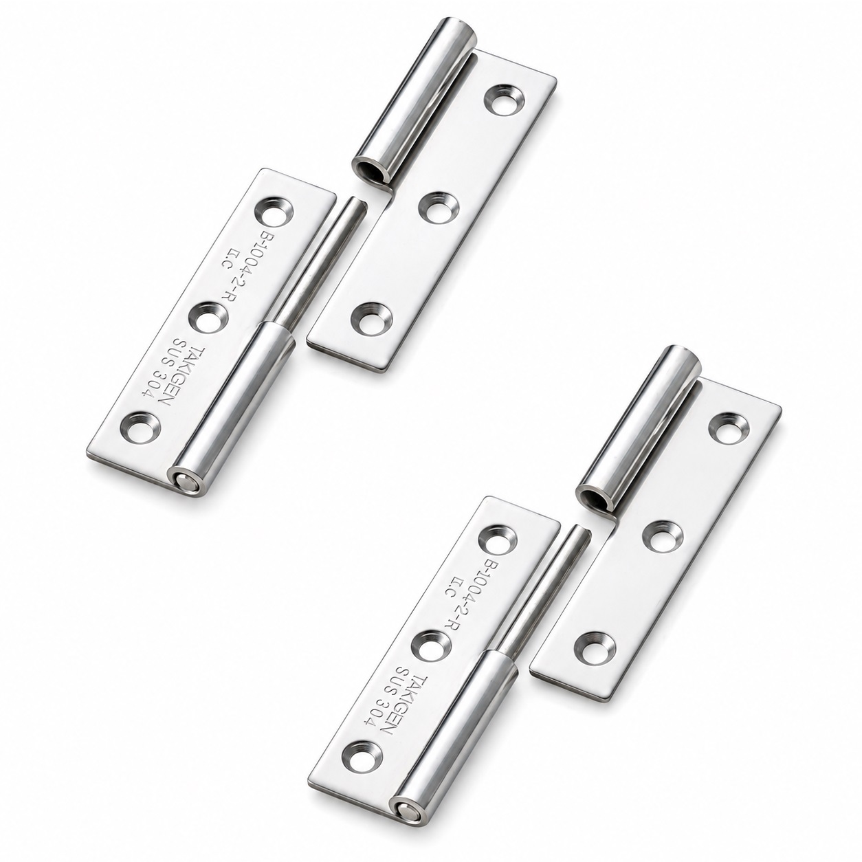 2 piezas de bisagra de póster de alta calidad, B-1004-2-R, altura: 64 mm, de TAKIGEN, capacidad de carga: 10 kg (23 lbs), versión: derecha. Imagen del producto