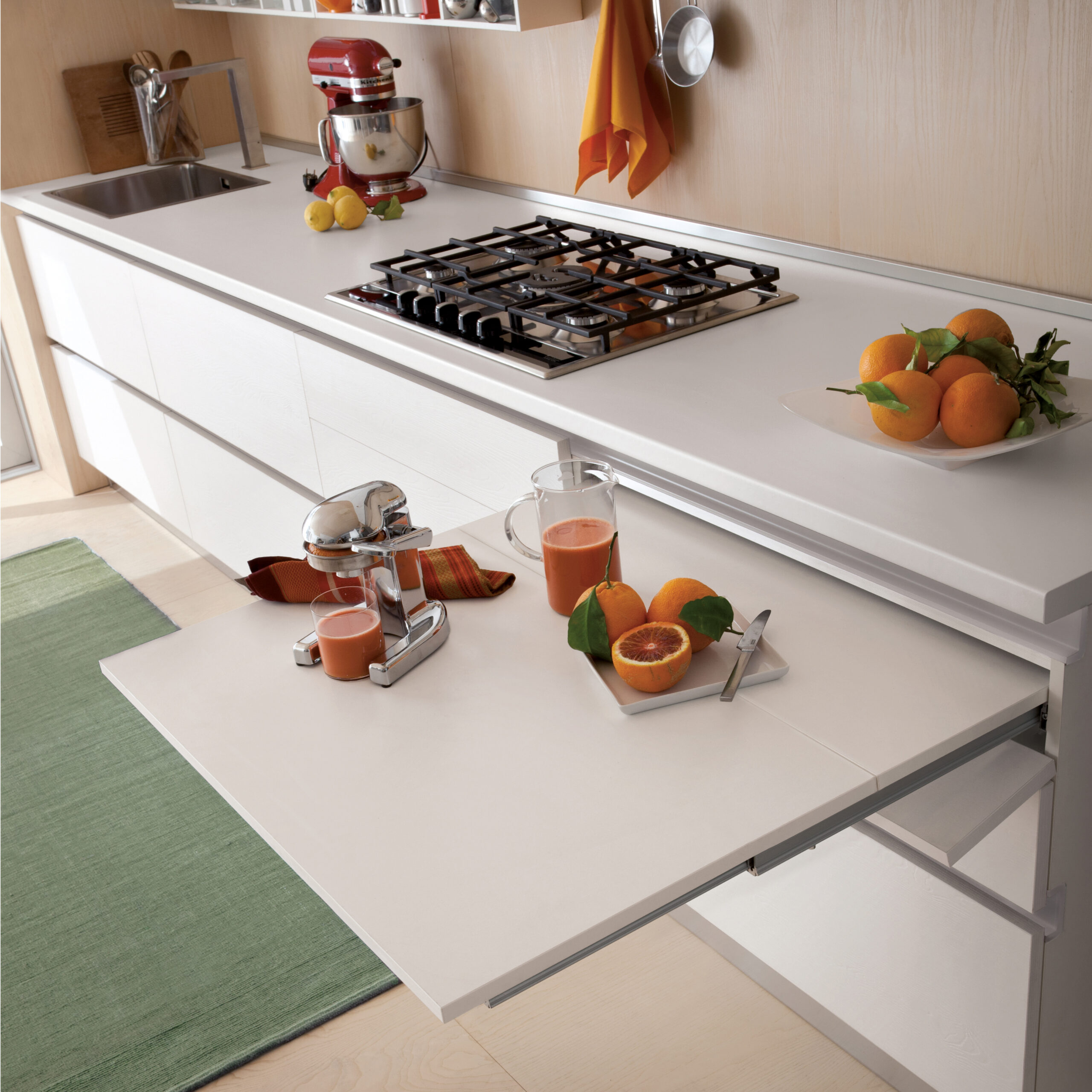 Ajuste de mesa desplegable de alta calidad, capacidad de carga: 60 kg (132 lbs), 750 mm (29-17/32"), 2046369. Mesa extensible robusta para armarios de cocina, armarios de base, mobiliario de cocina, mesas extensibles, mesas plegables y mucho más, por EMUCA - Imagen 4