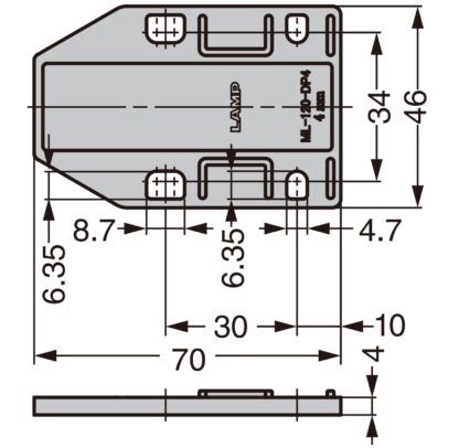 Placa espaciadora de 4 piezas, de poliacetal, superficie: marrón, 70 mm (2-3/4"), ML-120-DP4-BR. Placa de compensación para mosquetones magnéticos ML-120BR, ML-120W y ML-120BL de Sugatsune, de Sugatsune / LAMP® (Japón) - Imagen 2