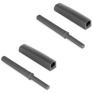 2 piezas de elegante cierre a presión, con carcasa de montaje, superficie: gris antracita, versión: no magnético, 1900223. Abridor de puerta estable push-to-open para puertas de muebles, puertas de armarios, trampillas y mucho más, de EMUCA