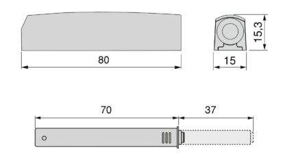2 piezas de elegante cierre a presión, con carcasa de montaje, superficie: gris antracita, versión: no magnético, 1900223. Abridor de puerta estable push-to-open para puertas de muebles, puertas de armarios, trampillas y mucho más, de EMUCA - Imagen 3