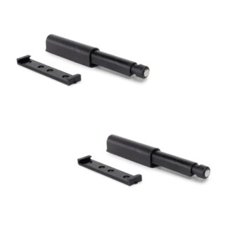 Elegante pestillo a presión de 2 piezas, superficie: negro, 62 mm (2-7/16"), versión: magnética, 2033917. Cierre push-to-open estable para puertas de muebles, puertas de armarios, solapas y mucho más, by EMUCA