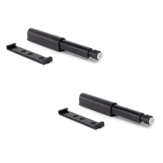 2 piezas de elegantes cierres a presión, superficie: negro, 62 mm (2-7/16"), versión: no magnética, 2033817. Cierre robusto push-to-open para puertas de muebles, puertas de armarios, solapas y mucho más, de EMUCA