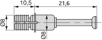20 pernos de expansión, de acero y plástico, superficie: galvanizado, 21,6 mm (27/32"), 5912805. Anclaje de conexión expandible para conectores excéntricos, estantes, piezas de armarios y mucho más, de EMUCA - Imagen 2