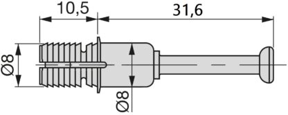 20 pernos de expansión, de acero y plástico, superficie: galvanizado, 31,6 mm (1-1/4"), 5912905. Anclaje de conexión extensible para conectores excéntricos, estantes, piezas de armarios y mucho más, de EMUCA - Imagen 2