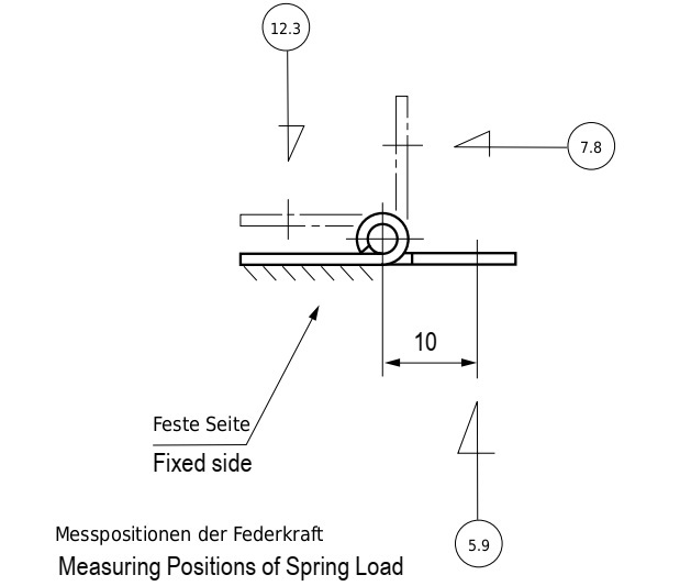 2 piezas de correa de muelle de alta calidad, fabricadas en acero inoxidable SUS304, 32 mm (1-17/64"), par motor: 12,3 N·m, TH-61SUS-2. Bisagra robusta de muelle para aletas de dispositivo, puertas de carcasa, tapas y mucho más, por TOCHIGIYA (Japón) - Imagen 4