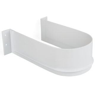 Recorte de sifón curvo, de plástico, superficie: blanco, 3044415. protección de sifón para mueble de lavabo, mueble de cocina, mueble de baño, sifón, desagüe y mucho más, de EMUCA