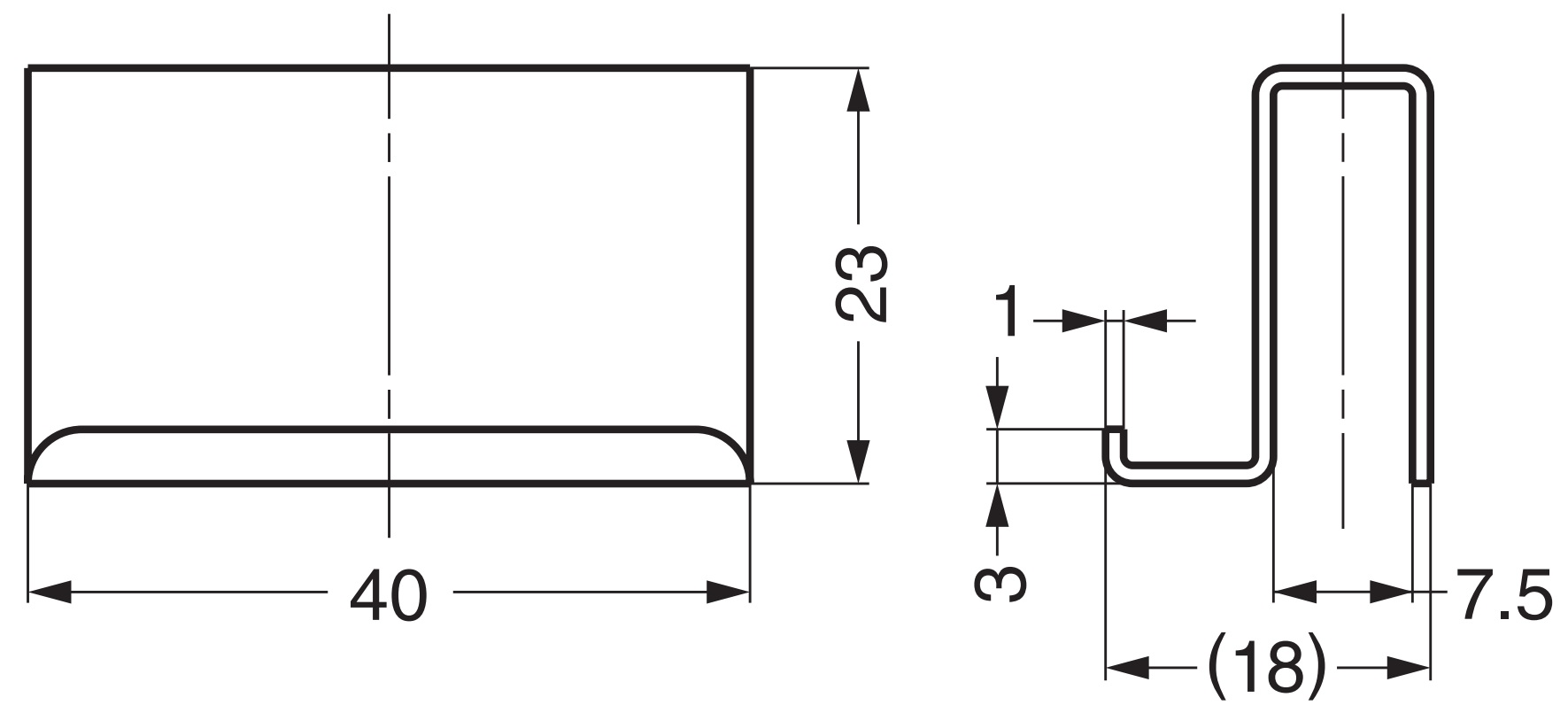 Contraplaca para vidrio de 5 mm (13/64"), de espesor, con función de tirador, superficie: cromada, 40 mm (1-37/64"), K-150CR. Contraparte para puerta de vitrina, papamoscas magnético y mucho más, de Sugatsune / LAMP® (Japón) - Imagen 2