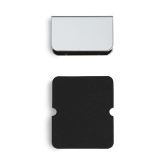 Contraplaca para vidrio de 5 mm (13/64") de espesor K-110CR, 35 mm (1-3/8") de Sugatsune, cromada. Imagen del producto