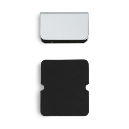 Contraplaca para vidrio de 5 mm (13/64") de espesor K-110CR, 35 mm (1-3/8") de Sugatsune, cromada. Imagen del producto