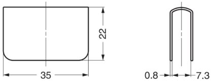 Contraplaca para vidrio de 6 mm de espesor (15/64"), fabricada en acero, superficie: cromada, 35 mm (1-3/8"), K-110CR y K-110-P6. Contraparte para puerta de vitrina, papamoscas magnético y mucho más, de Sugatsune / LAMP® (Japón) - Imagen 2