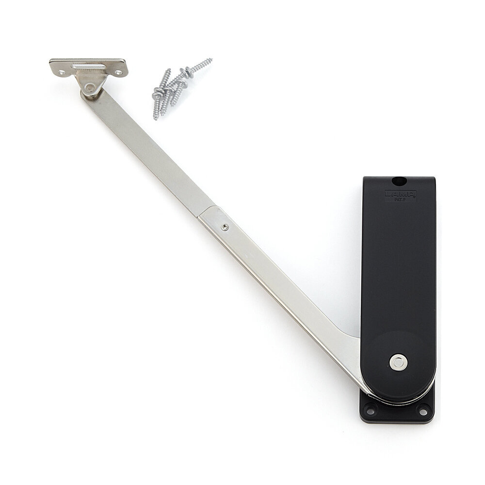 soporte de solapa de alta calidad, HDS-30HL-BL, por Sugatsune, negro, versión: izquierda. Imagen del producto