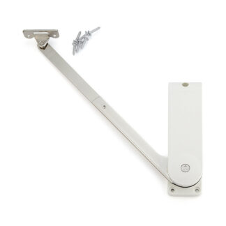 soporte de solapas de alta calidad, HDS-30HL-WT, por Sugatsune, blanco, versión: izquierda. Imagen del producto