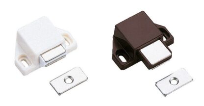 2 piezas de cierre magnético compacto, incl. contraplaca, superficie: marrón, 25 mm (63/64"), ML-30SBR. Abrepuertas push-to-open que ahorra espacio para puertas de muebles, puertas de armarios y mucho más, de Sugatsune / LAMP® (Japón) - Imagen 3