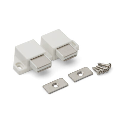 Trampilla magnética compacta, incl. contraplaca ML-30WW, 25 mm (63/64") de Sugatsune, blanco, versión: con 2 émbolos. Imagen del producto
