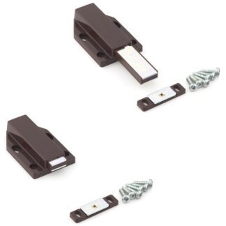 2 piezas de cierres magnéticos, incl. contraplaca ML-120BR, 38 mm (1-1/2") de Sugatsune, marrón, versión: con émbolo largo. Imagen del producto