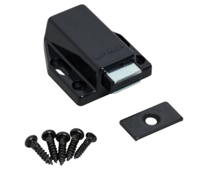 2 piezas de cierres magnéticos de alta calidad, incl. contraplaca, superficie: negro, 38 mm (1-1/2"), ML-80BL. Abridor de puertas push-to-open para puertas de muebles, puertas de armarios y mucho más, de Sugatsune / LAMP® (Japón) - Imagen 5