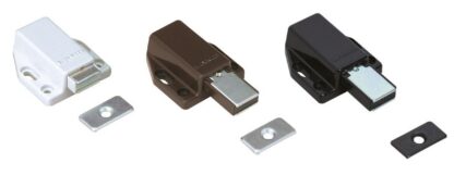 2 piezas de cierres magnéticos a presión de alta calidad, incl. contraplaca, superficie: blanca, 38 mm (1-1/2"), ML-80W. Abridor de puertas push-to-open para puertas de muebles, puertas de armarios y mucho más, de Sugatsune / LAMP® (Japón) - Imagen 4