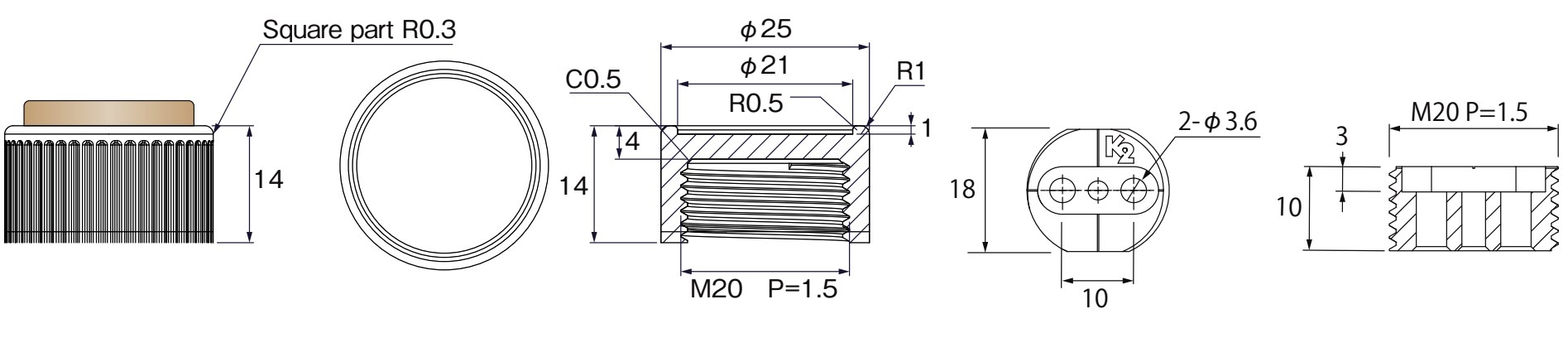 4 piezas de ajuste robusto para muebles, capacidad de carga: 600 kg (1323 lbs), superficie: negra, ⌀25 mm (63/64"), versión: con almohadilla de fieltro, B573-25-BK. Base ajustable para muebles, mesas, armarios, patas de mesa y mucho más, por Kojima (Japón) - Imagen 2