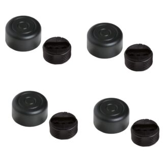 Ajustador robusto de muebles de 4 piezas, B571-25-BK, diámetro: ⌀25 mm, de Kojima, capacidad de carga: 600 kg (1323 lbs), negro, versión: estándar. Imagen del producto