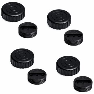 4 piezas de ajustador robusto para muebles, capacidad de carga: 800 kg (1764 lbs), superficie: negra, ⌀40 mm (1-37/64"), versión: estándar, B571-40-BK. Pie ajustable para patas de mesa, patas para muebles, patas para armarios y mucho más, por Kojima (Japón)