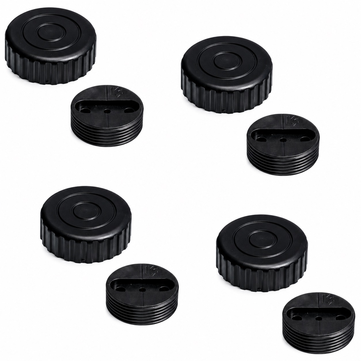 4 piezas de ajustador robusto para muebles, capacidad de carga: 800 kg (1764 lbs), superficie: negra, ⌀40 mm (1-37/64"), versión: estándar, B571-40-BK. Pie ajustable para patas de mesa, patas para muebles, patas para armarios y mucho más, por Kojima (Japón)