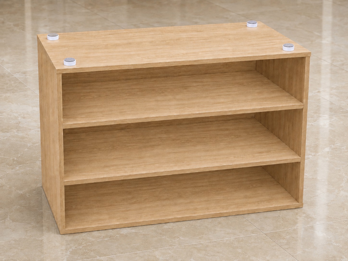 4 piezas de ajustador robusto para muebles, capacidad de carga: 600 kg (1323 lbs), superficie: blanca, ⌀25 mm (63/64"), versión: con almohadilla de fieltro, B573-25-WH. Base ajustable para muebles, mesas, armarios, patas de mesa y mucho más, por Kojima (Japón) - Imagen 5