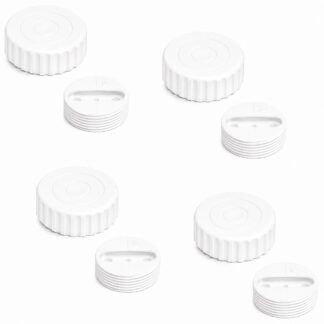 4 piezas de ajustador robusto para muebles, capacidad de carga: 800 kg (1764 lbs), superficie: blanca, ⌀40 mm (1-37/64"), versión: estándar, B571-40-WH. Pie ajustable para patas de mesa, patas para muebles, patas para armarios y mucho más, por Kojima (Japón)