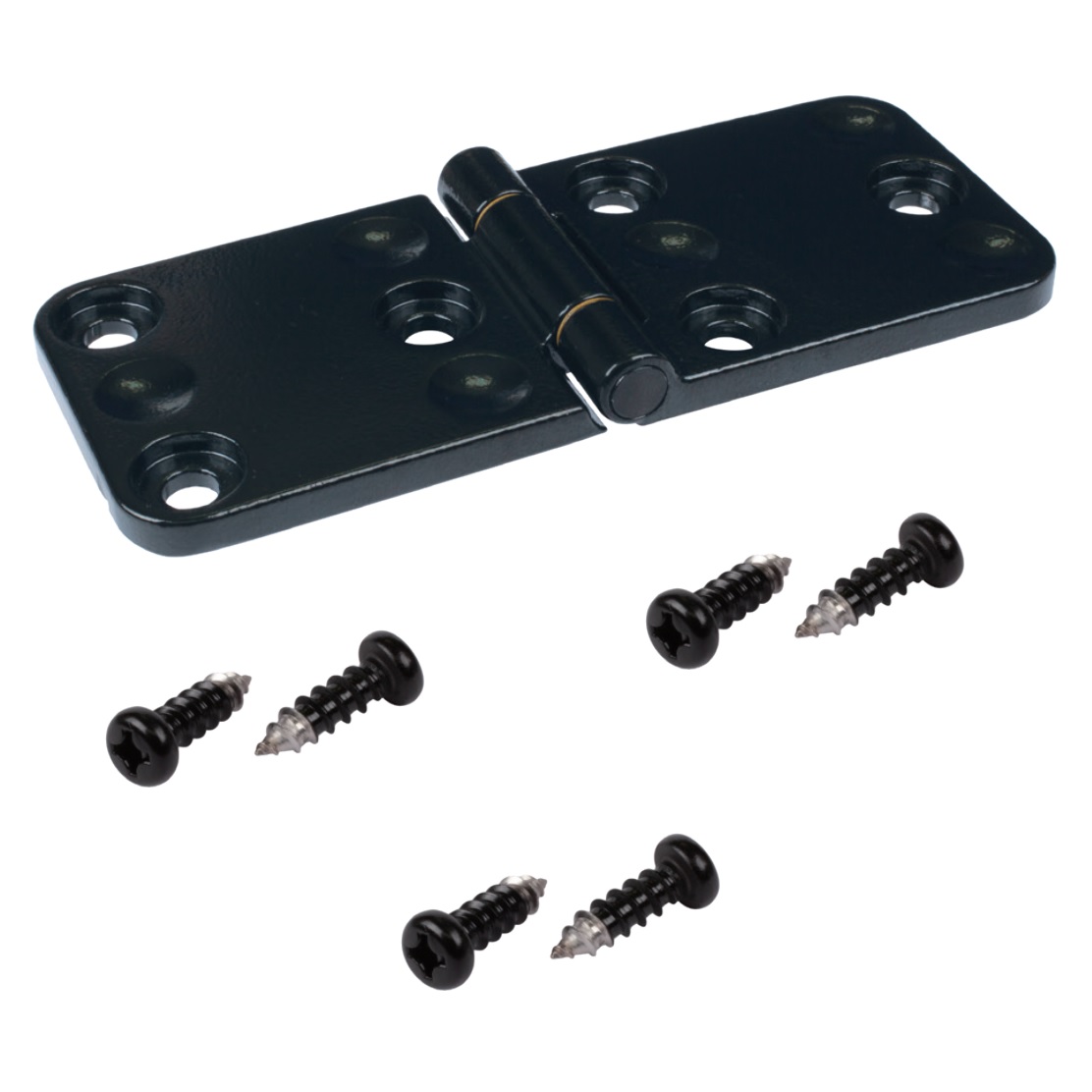 Correa robusta para muebles de alta resistencia, con tornillos, fabricada en acero inoxidable SCS13, superficie: negra, mate satinado, 120 mm (4-23/32"), F136-50-BK. Bisagra de alta resistencia para puerta pesada, solapa pesada y mucho más, por Kojima (Japón)