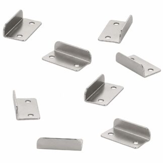 8 piezas de soporte de cierre de alta calidad, de acero, superficie: niquelado, 30 mm (1-3/16"), 14.01.064-1. Placa robusta para cerradura de muebles, cerradura de armario, cerradura de rosca, puerta de armario y mucho más, por SISO Dinamarca