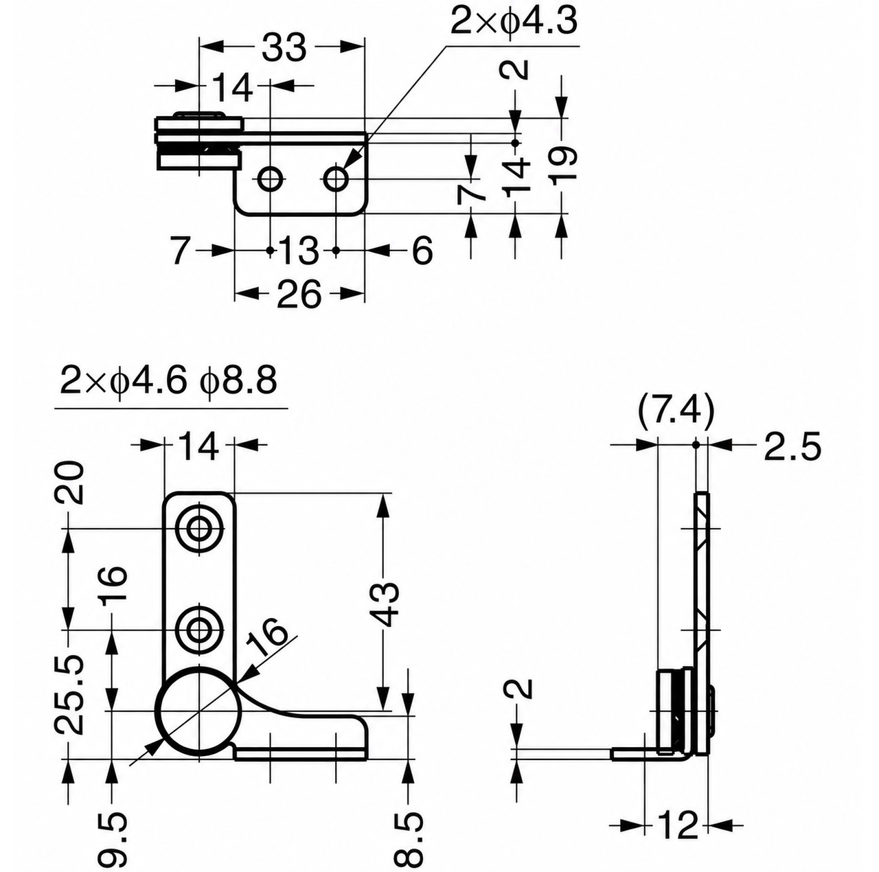 Conjunto de 2 bisagras de fricción (izquierda + derecha), par motor: 4 N·m, HG-TB20. 2 bisagras de fricción de alta calidad para tapas de dispositivos, solapas de muebles, carcasas de monitores y mucho más, por Sugatsune / LAMP® (Japón) - Imagen 2