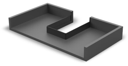 Recorte de sifón de alta calidad, de plástico, superficie: gris antracita, 3011923. Protección de sifón rectangular para mueble de lavabo, armario de cocina, mueble de baño, sifón, desagüe y mucho más, by EMUCA - Imagen 4
