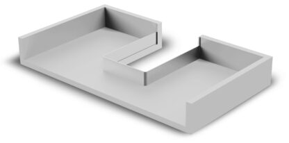 Tubo de sifón de alta calidad, de plástico, superficie: gris, 3011921. Protección de sifón rectangular para mueble de lavabo, armario de cocina, mueble de baño, sifón, desagüe y mucho más, de EMUCA - Imagen 4