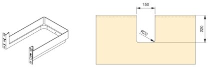 Tubo de sifón de alta calidad, de plástico, superficie: gris, 3011921. Protección de sifón rectangular para mueble de lavabo, armario de cocina, mueble de baño, sifón, desagüe y mucho más, de EMUCA - Imagen 3