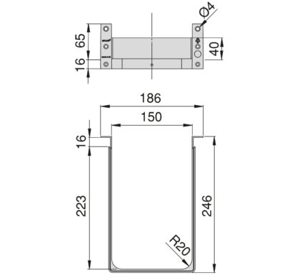 Tubo de sifón de alta calidad, de plástico, superficie: gris, 3011921. Protección de sifón rectangular para mueble de lavabo, armario de cocina, mueble de baño, sifón, desagüe y mucho más, de EMUCA - Imagen 2