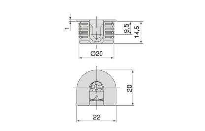 20 piezas de conexión excéntrica estable ⌀20 mm con brida y carcasa exterior de garra para un espesor de placa de 19 mm (3/4"), fabricada en Zamak, 8070907. Conector excéntrico robusto para la conexión de muebles y mucho más, de EMUCA - Imagen 4