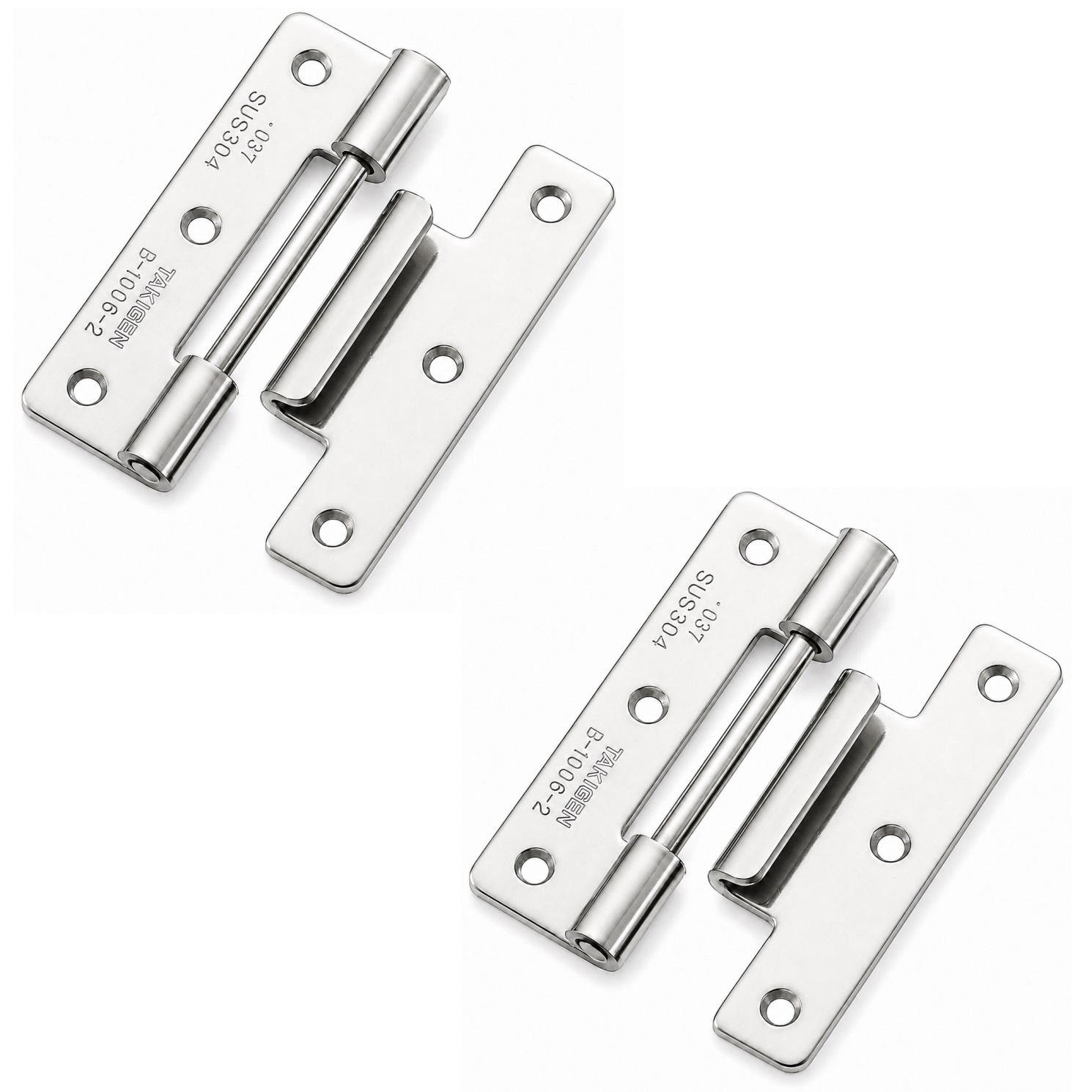 2 piezas de bisagra enchufable de alta calidad, B-1006-2, altura: 50 mm, de TAKIGEN, capacidad de carga: 6 kg (14 lbs). Imagen del producto
