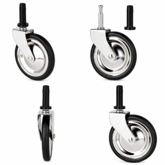 4 piezas Classic Tea Trolley Castor, 08.01.110-1, diámetro: ⌀75 mm, de SISO, capacidad de carga: 60 kg (133 lbs), niquelado. Imagen del producto