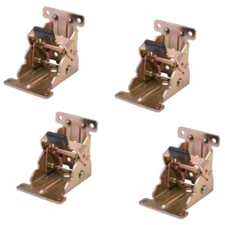 4 piezas. Robusto conector plegable de pata de mesa, de acero, superficie: galvanizada, amarilla, B205-KTL-BK. Accesorio plegable para patas de mesa bajas, mesas de centro, patas de mesa de madera y más, Kojima (Japón)