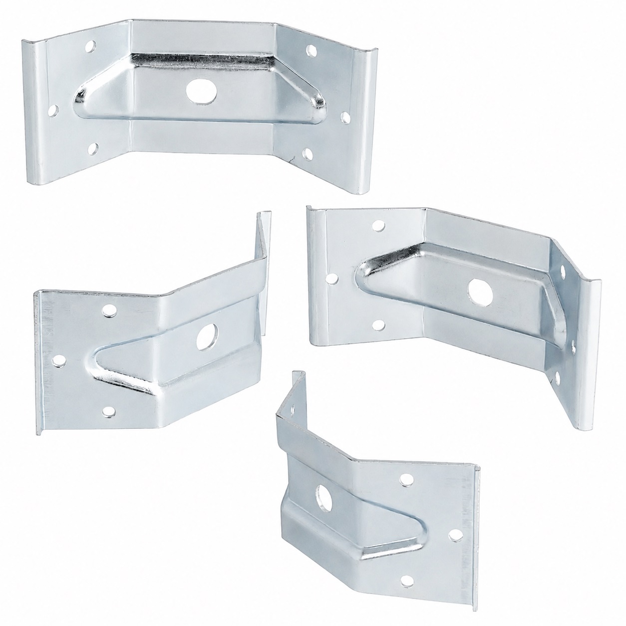 4 piezas Robust Angle Fitting, 126 mm (4-61/64"), Versión: 1 orificio para montaje central, 11.07.040-1.