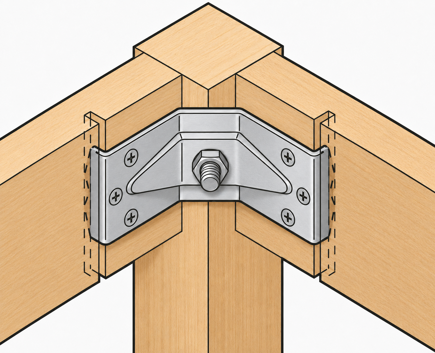 4 piezas Robust Angle Fitting, 126 mm (4-61/64"), Versión: 1 orificio para montaje central, 11.07.040-1. - Imagen 3