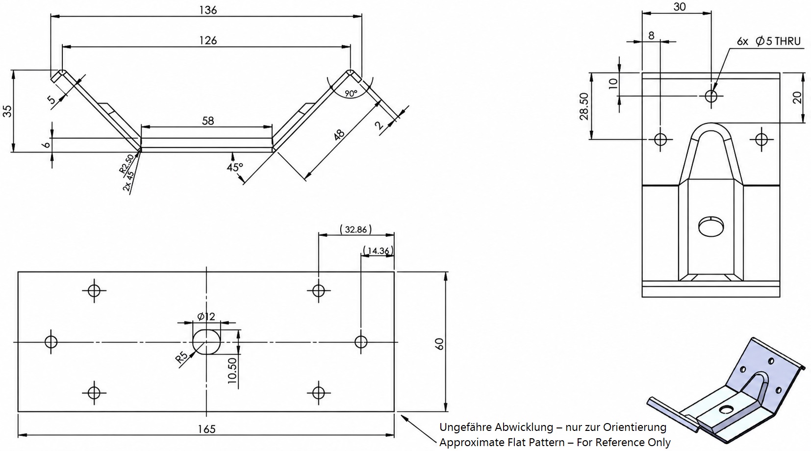 4 piezas Robust Angle Fitting, 126 mm (4-61/64"), Versión: 1 orificio para montaje central, 11.07.040-1. - Imagen 2