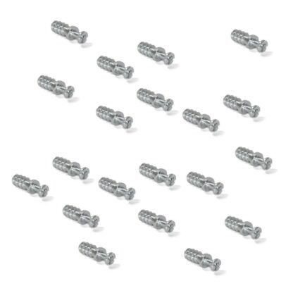 20 piezas Robusto tornillo de conexión para diámetro ⌀6 mm, de acero, 11 mm (7/16"), 8905305. Robusto pasador excéntrico para la conexión de muebles y mucho más, de EMUCA