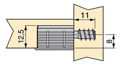 20 piezas Robusto tornillo de conexión para diámetro ⌀6 mm, de acero, 11 mm (7/16"), 8905305. Robusto pasador excéntrico para la conexión de muebles y mucho más, de EMUCA - Imagen 3