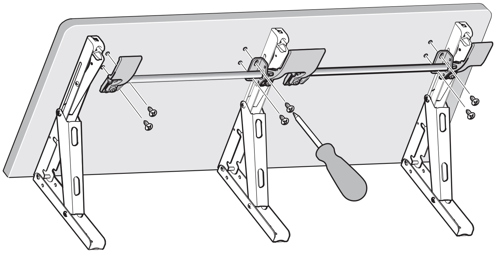 Práctica biela, versión: para tres soportes plegables, EB-907561 y EB-907572. Palanca de conexión con una sola mano para la consola plegable Robust Soft by ROCA y EB-DA, de Sugatsune / LAMP® (Japón) - Imagen 3