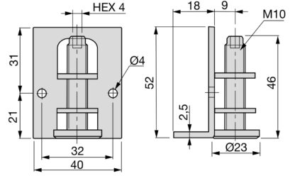 2 piezas robusto pie ajustable con soporte de montaje, fabricado en acero, capacidad de carga: 120 kg (265 libras), 3016805. Regulador de altura estable para armarios, muebles de cocina, muebles industriales y mucho más, de EMUCA - Imagen 2