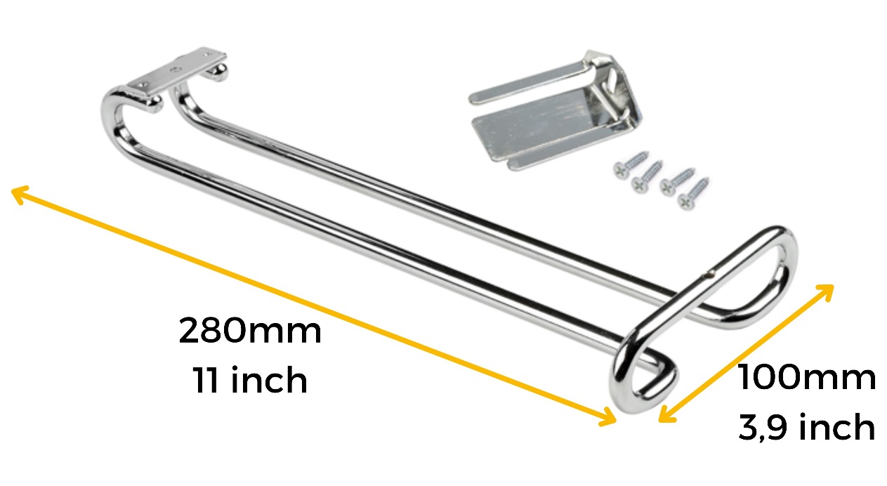 Soporte para copas de vino de alta calidad, de acero, superficie: cromado, 280 mm (11-1/32"), 8930011. Práctico colgador de vasos para copas de vino, copas de champán, copas de cóctel, copas de coñac, copas y mucho más, de EMUCA - Imagen 7