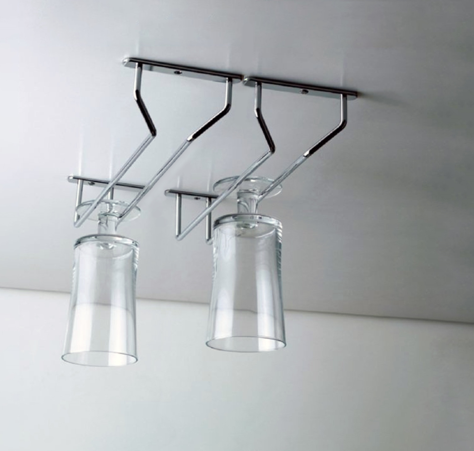 Soporte para copas de vino de alta calidad, de acero, superficie: cromado, 340 mm (13-25/64"), 8938011. Práctico colgador de vasos para copas de vino, copas de champán, copas de cóctel, copas de coñac, copas y mucho más, by EMUCA - Imagen 2